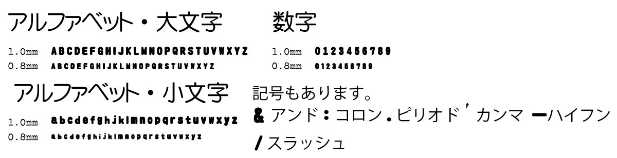 刻印文字一覧