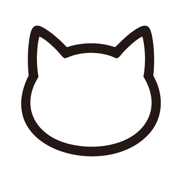 ねこ（かお・白抜き）