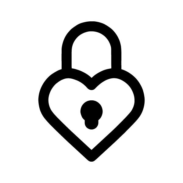 ハート錠（白抜き）