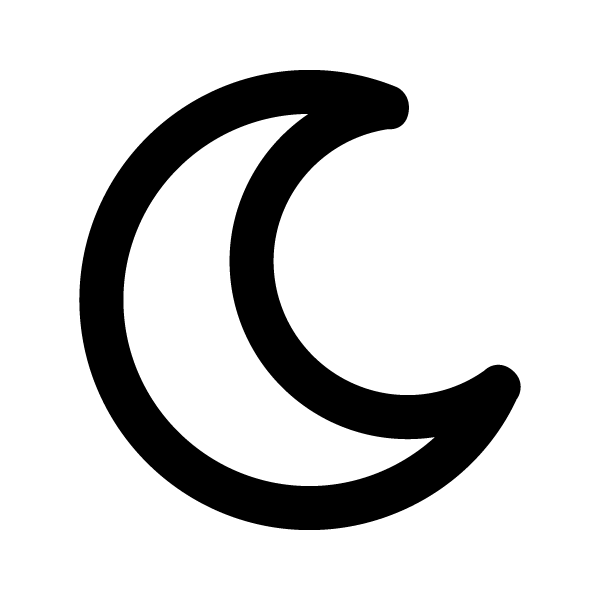 つき（左向き・白抜き）